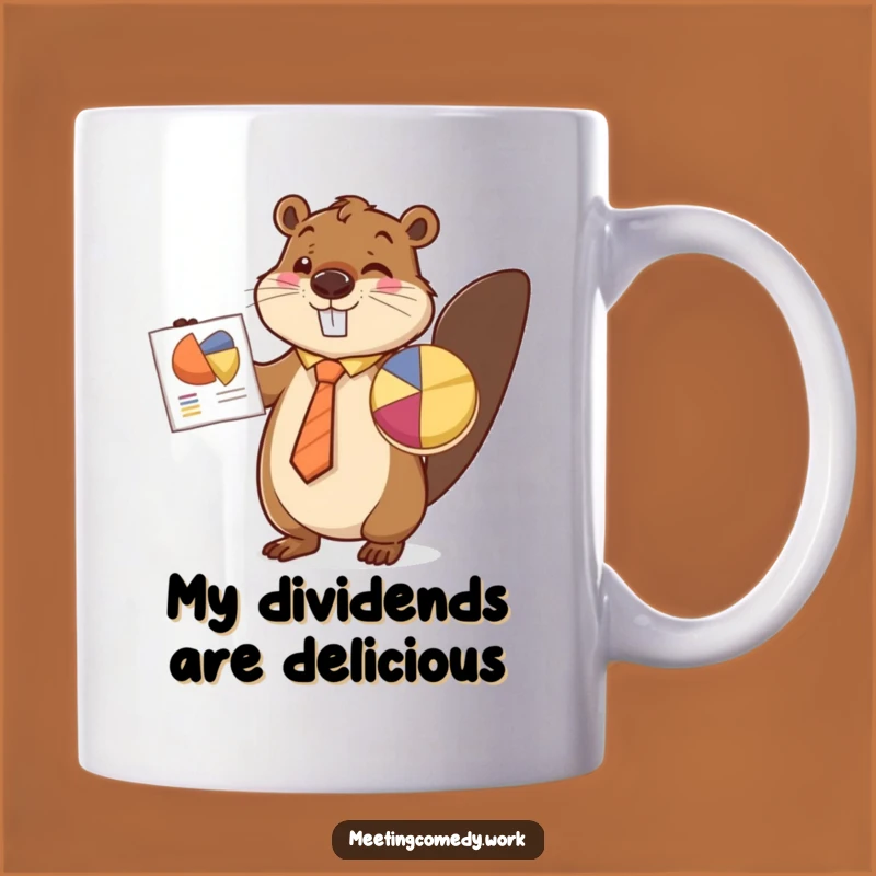 Funny Beaver Pie Chart Mug - Hilarious Office Humor Gift for Colleagues