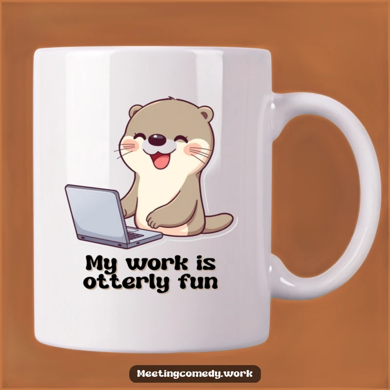 Funny Otter Laptop Mug - Happy Techie & Hilarious Gift
