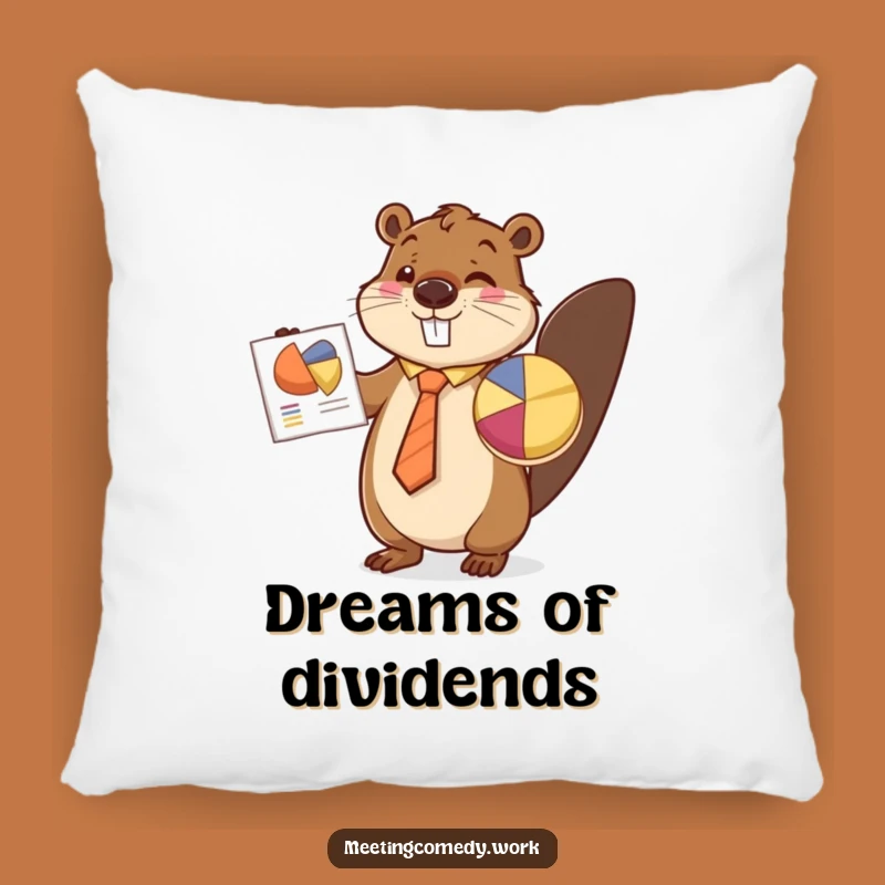 Funny Beaver Pie Chart Pillow - Comfy & Hilarious Desk Companion