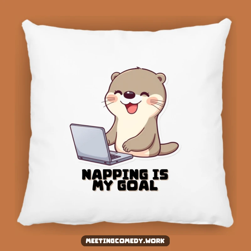 Funny Otter Laptop Pillow - Cozy Comfort & Hilarious Smiles
