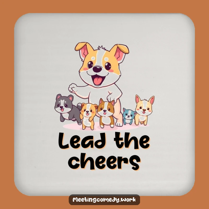 Funny Dog Leader Drink Coaster: Protect Surfaces with Brave Pooch, Gift
