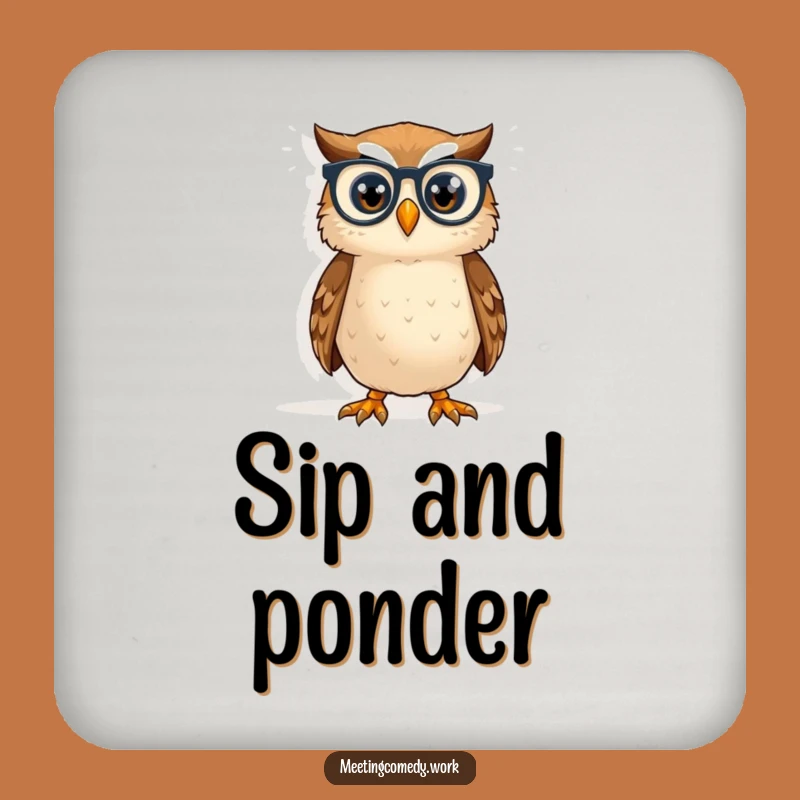 Funny Owl Spectacles Drink Coaster - Protect Surfaces Wisely