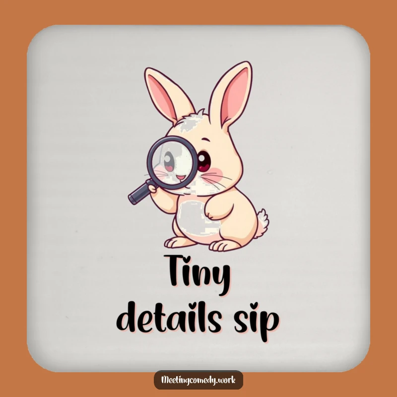Funny Rabbit Investigator Drink Coaster: Protect Surfaces with Curiosity, Gift