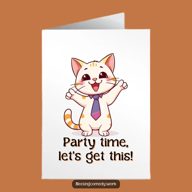 Free Printable Birthday Card: Cat in Tie Points to Fun for a Jazzy Celebration
