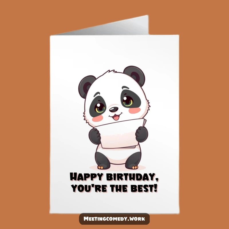 Free Printable Birthday Card: Cute Panda Presents Papers for a Cheerful Celebration