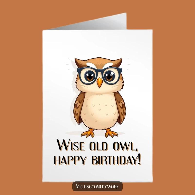 Free Printable Owl Spectacles Birthday Card: Funny Downloadable Gift for the Wise