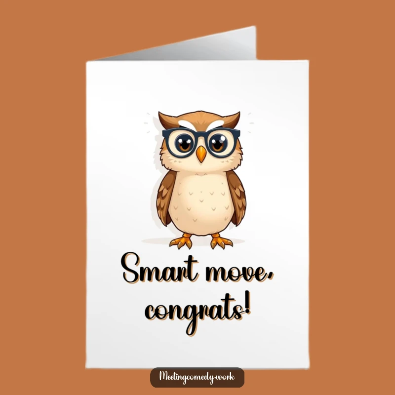 Free Printable Owl Specs Congrats Card: Funny Downloadable Gift for Smart Achievements