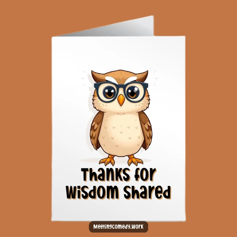 Free Printable Owl Spectacles Thank You Card: Funny Downloadable Gift for Insight