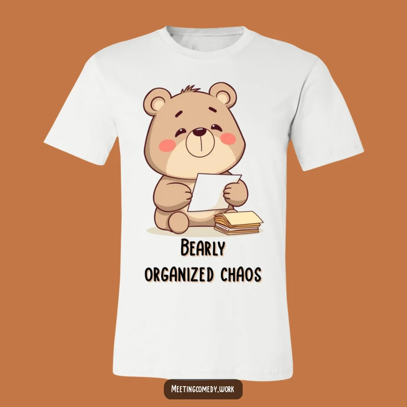 Funny Bear Paper Sorting T-Shirt - Diligent & Hilarious Casual Wear