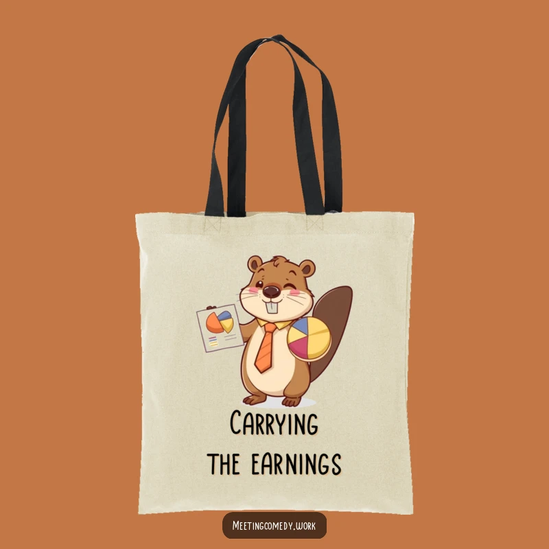 Funny Beaver Pie Chart Tote Bag - Carry Your Success Hilariously