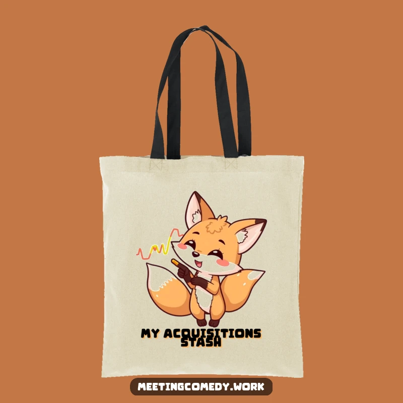 Funny Fox Graph Tote Bag - Carry Insights & Hilarious Style